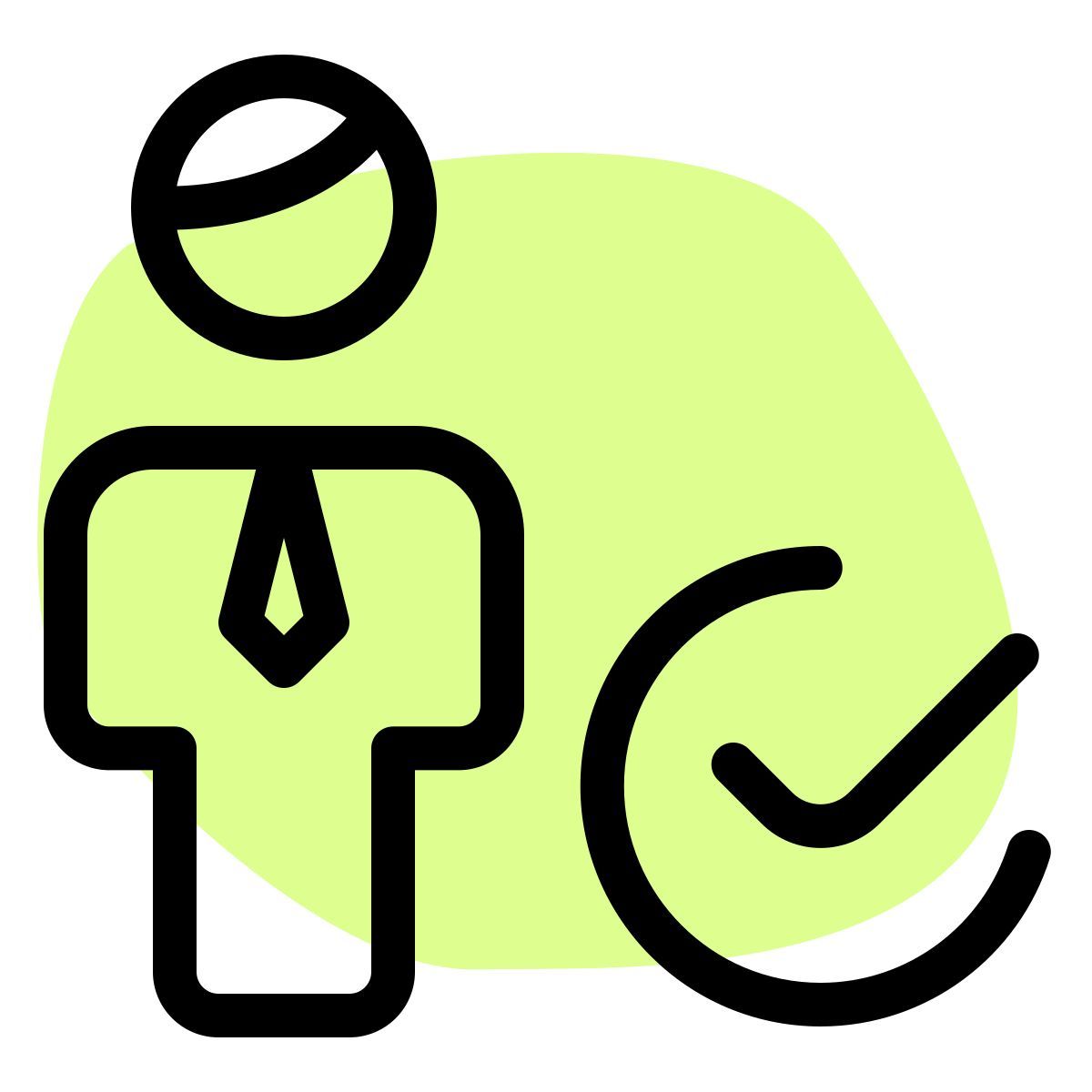 verified businessman list with a checkmark option layout icon