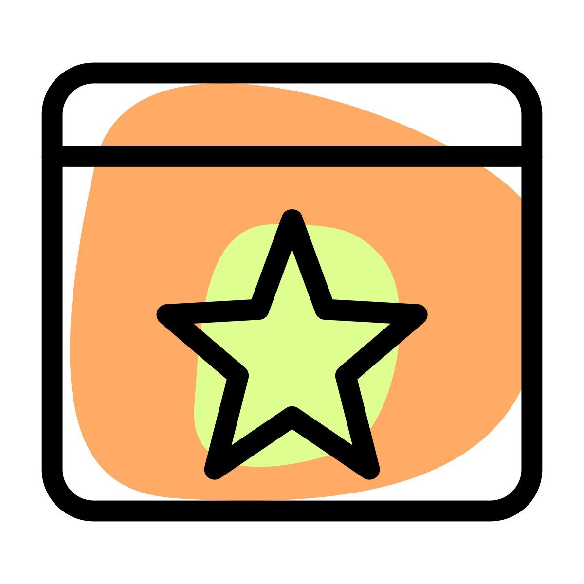 website with star on a browser isolated on white background icon