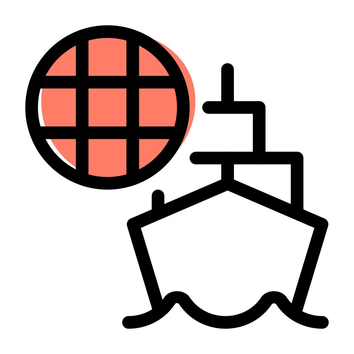 worldwide shipping icon