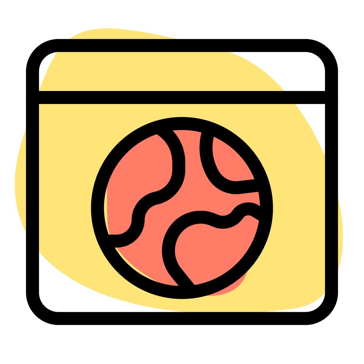 worldwide web browser portal isolated on a white background icon