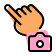 external one-click-touch-on-camera-isolated-on-white-background-touch-fresh-tal-revivo icon