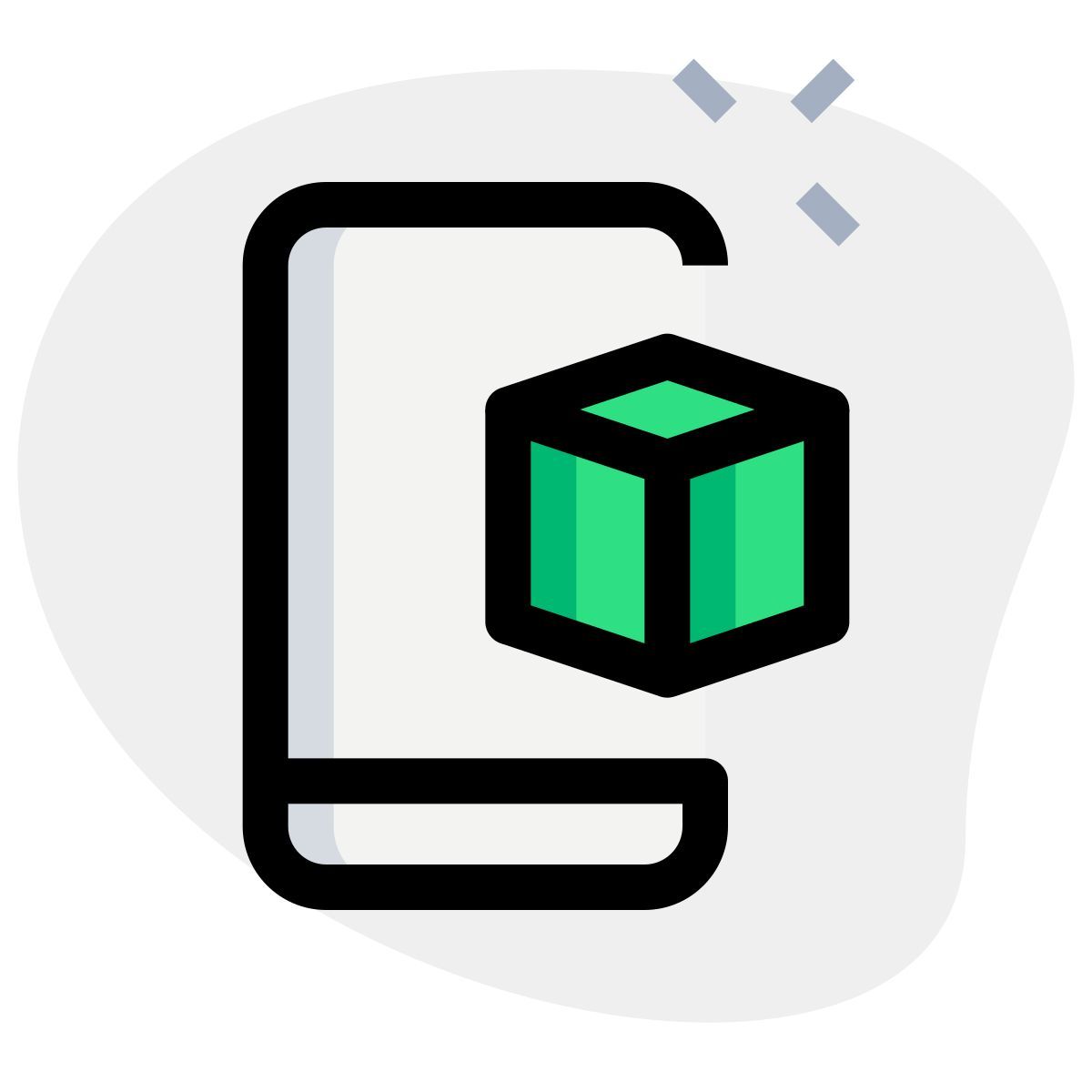 3d design on phone icon