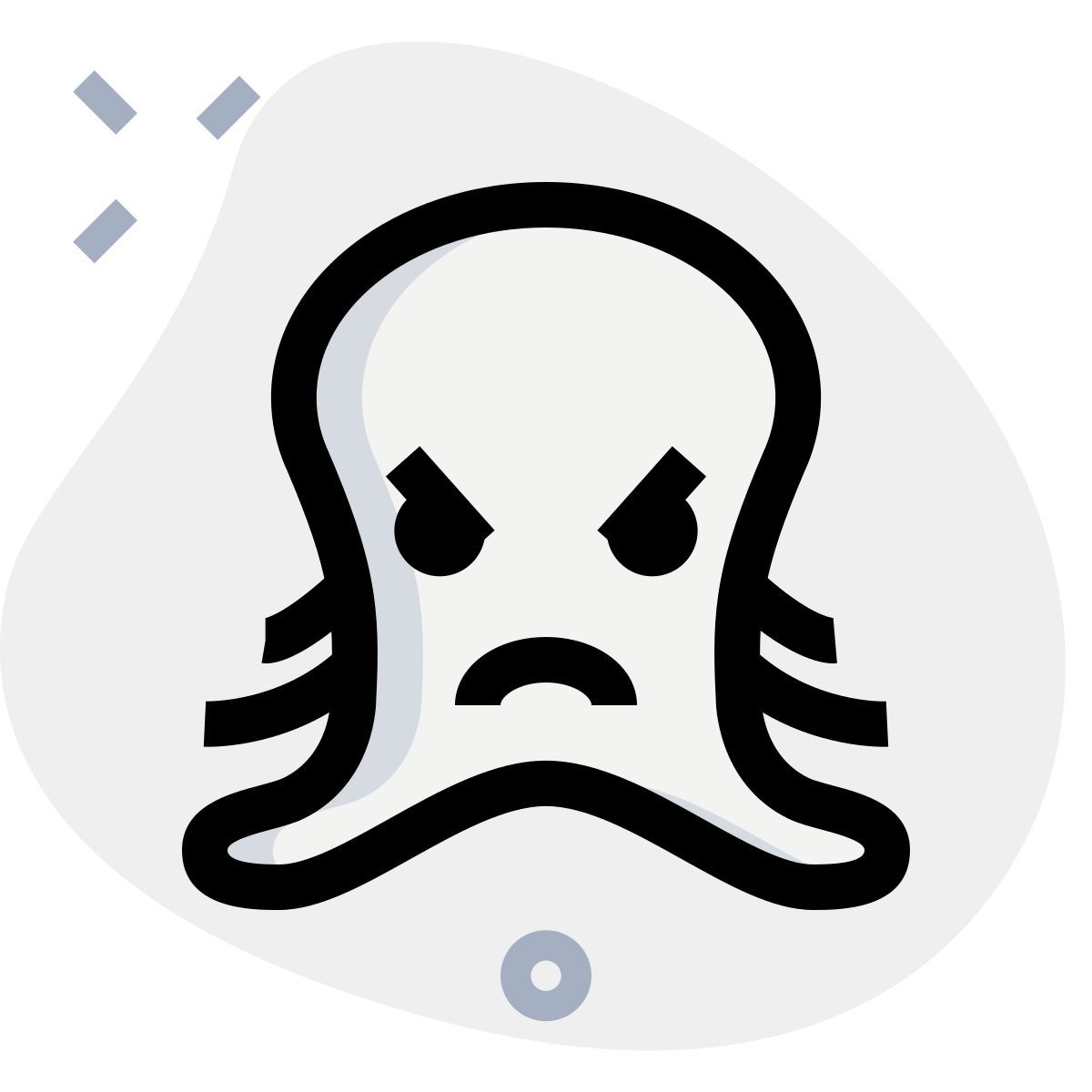 angry face pictorial representation octopus emoji for chat icon