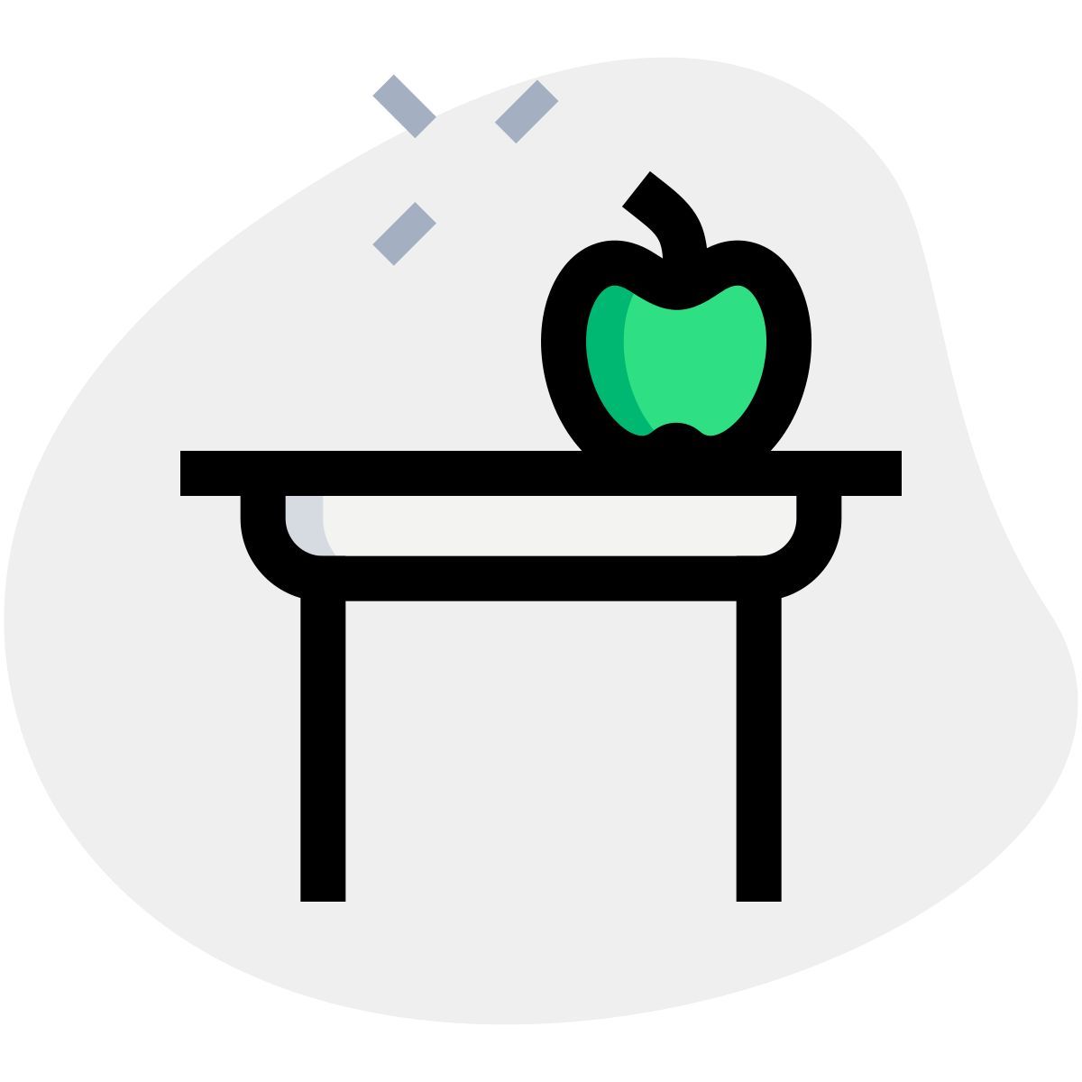 apple on desk icon