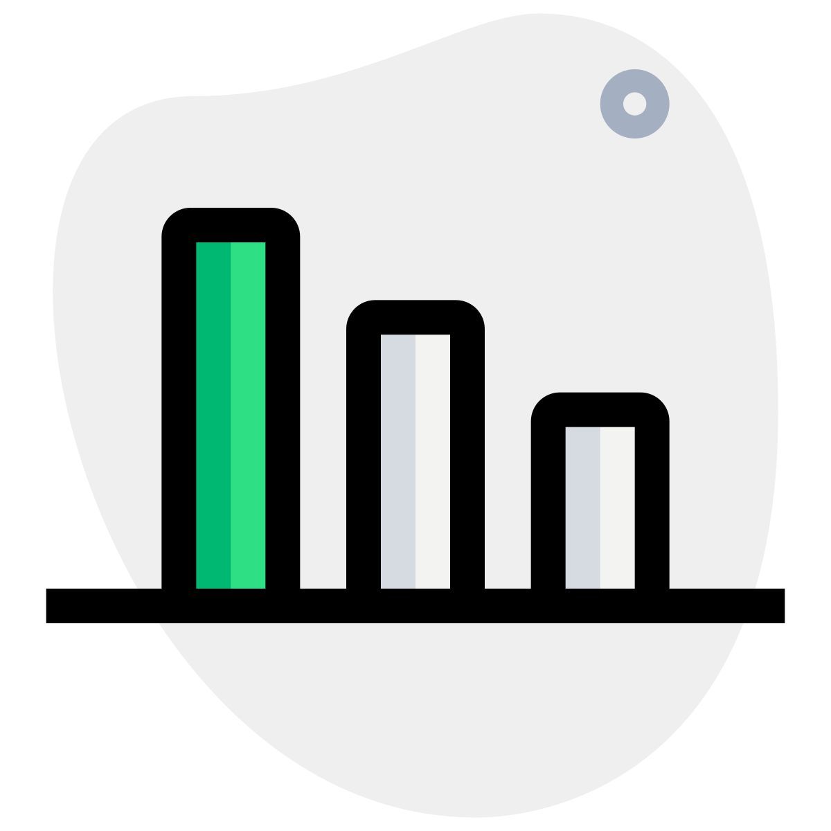 abnehmendes diagramm icon