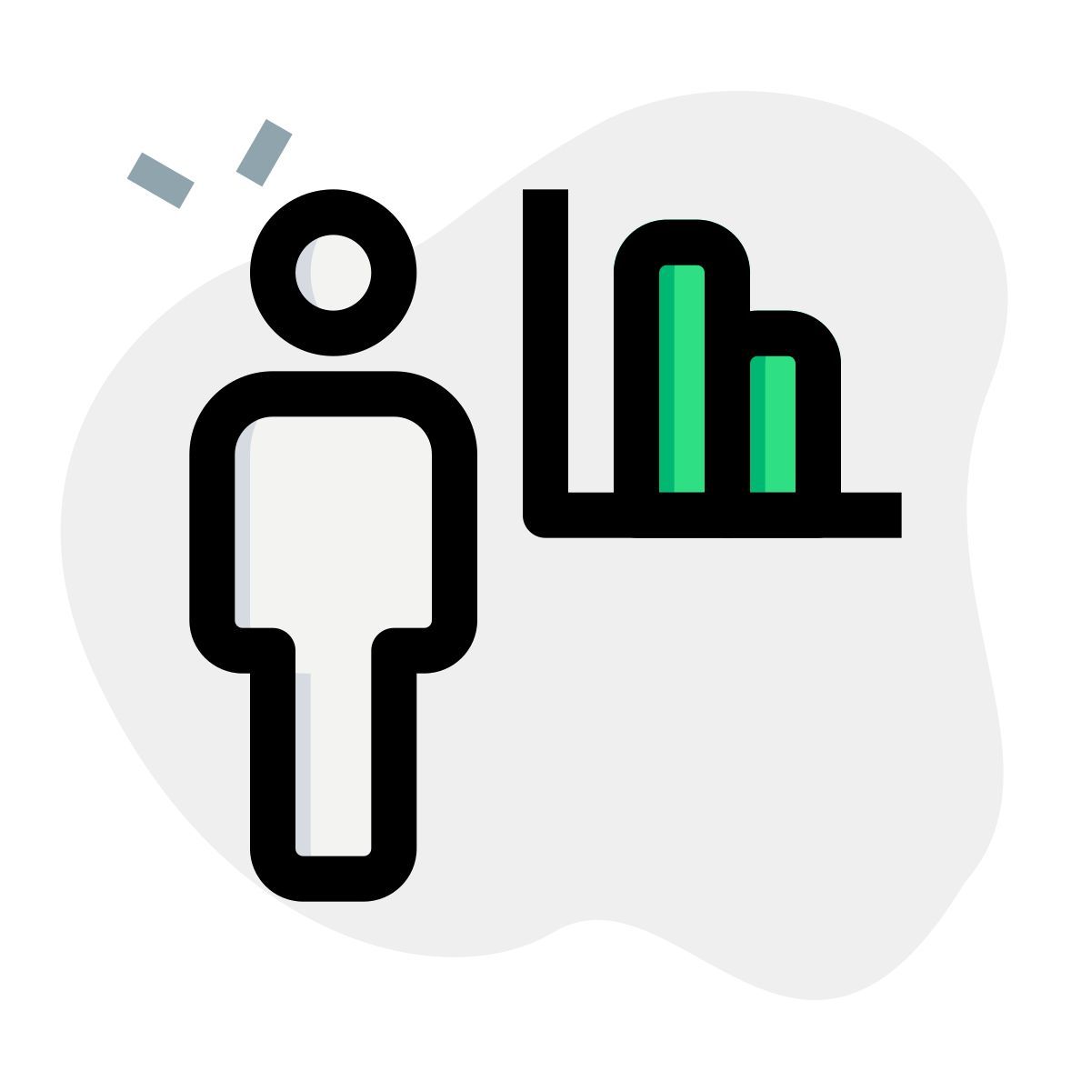 bar graph chart of the employee sharing the graph icon