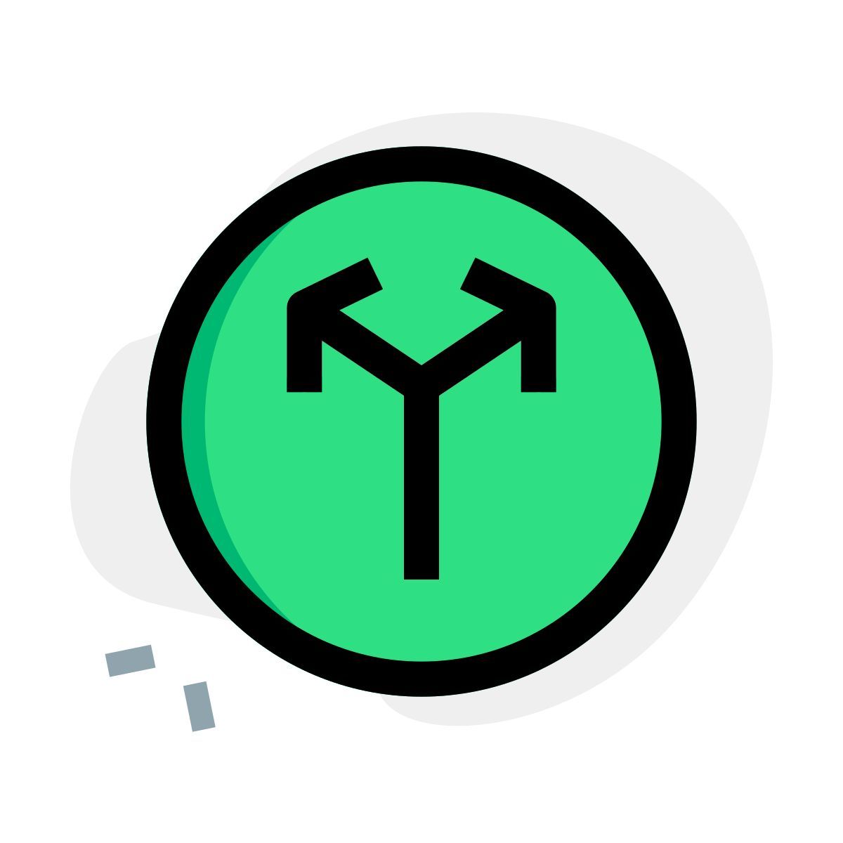 geteiltes straßenschild icon