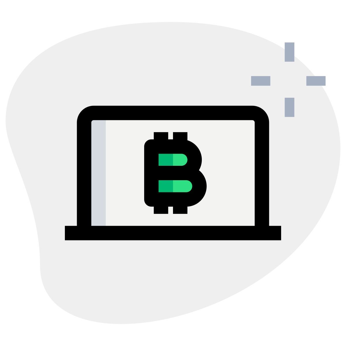 laptop bitcoin mining icon