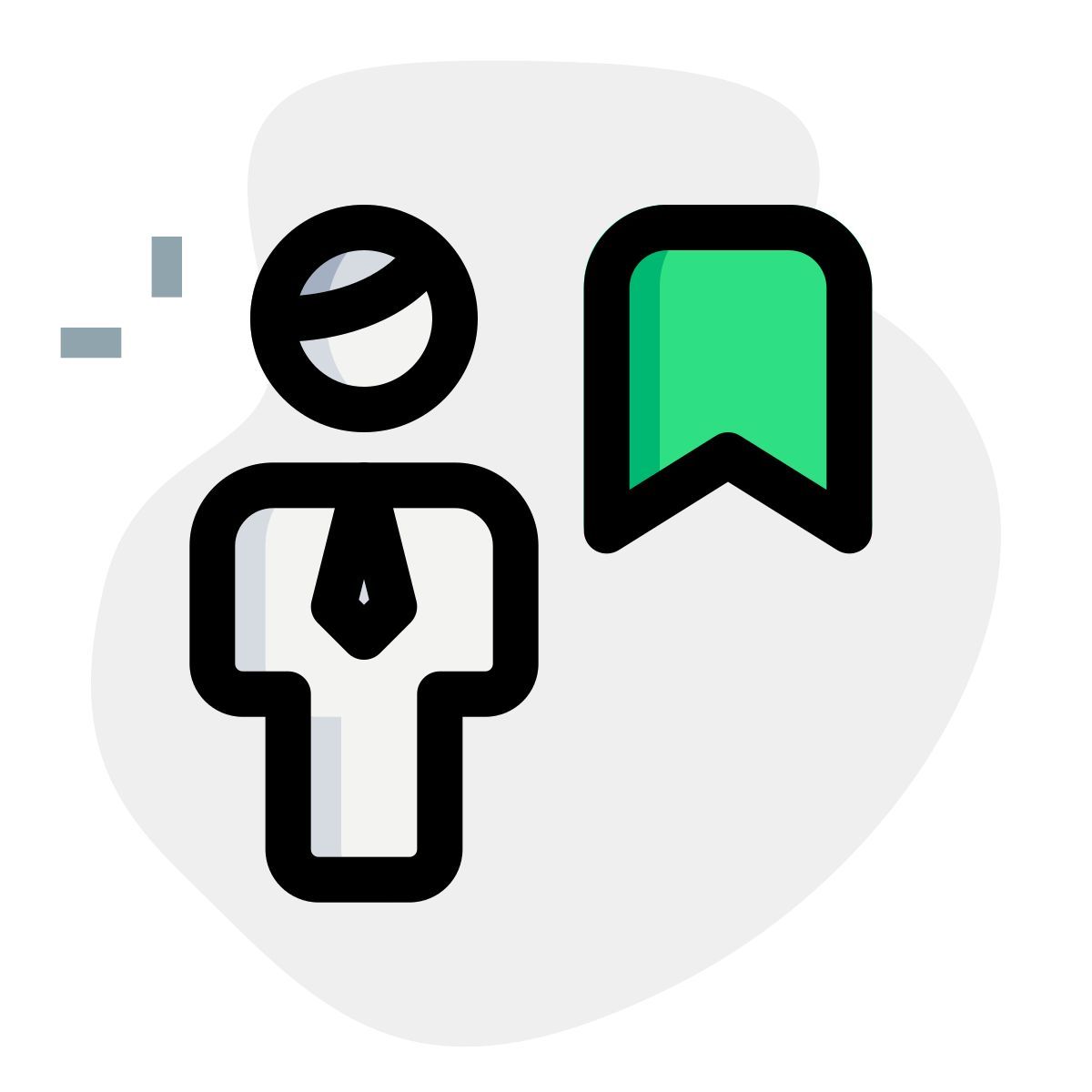 marcador de libros con diseño de hombre de negocios trabajando en la oficina icon