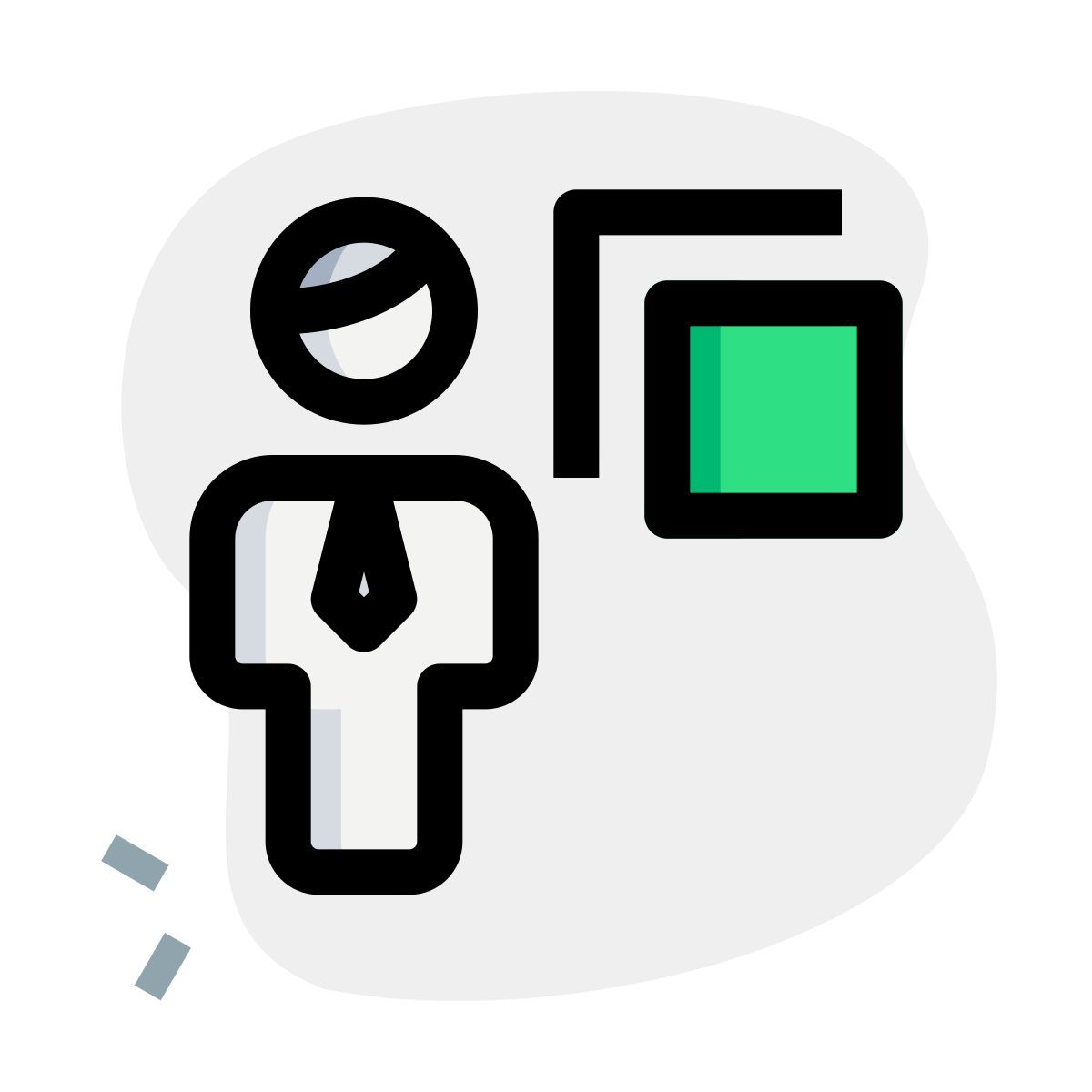 bring front word document for an businessman to adjust icon