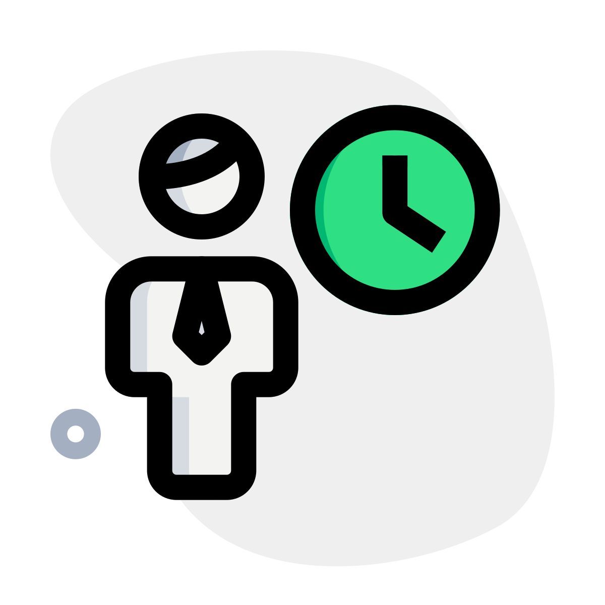 Businessman work in queue for publication and finance icon