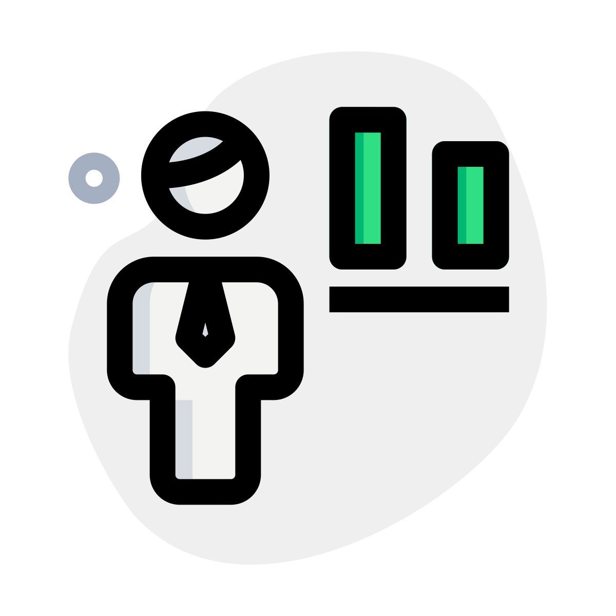 button alignment of a word document for an businessman to adjust icon