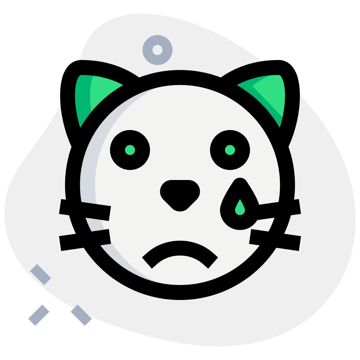 cat with tear drop weeping emoji shared on messenger icon
