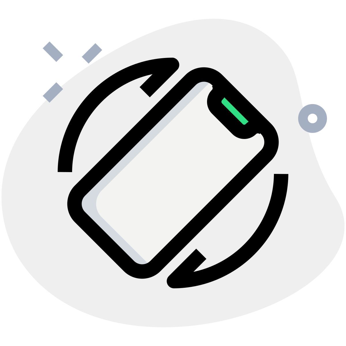 handydrehung in jede richtung mit pfeilen icon