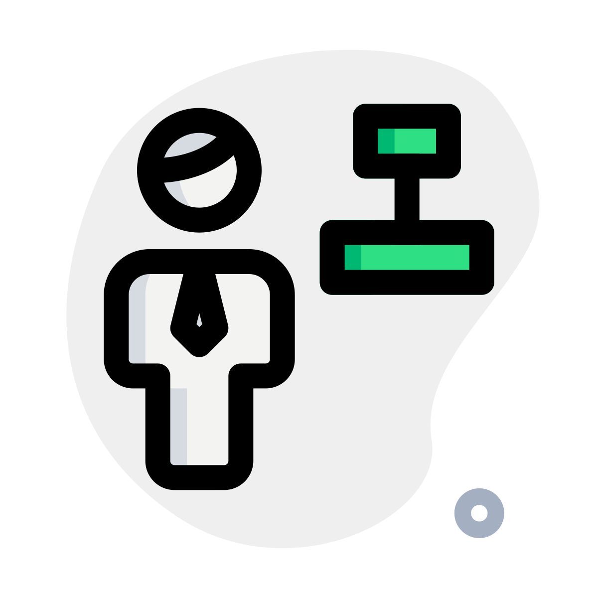 center alignment of a word document for an businessman to adjust icon