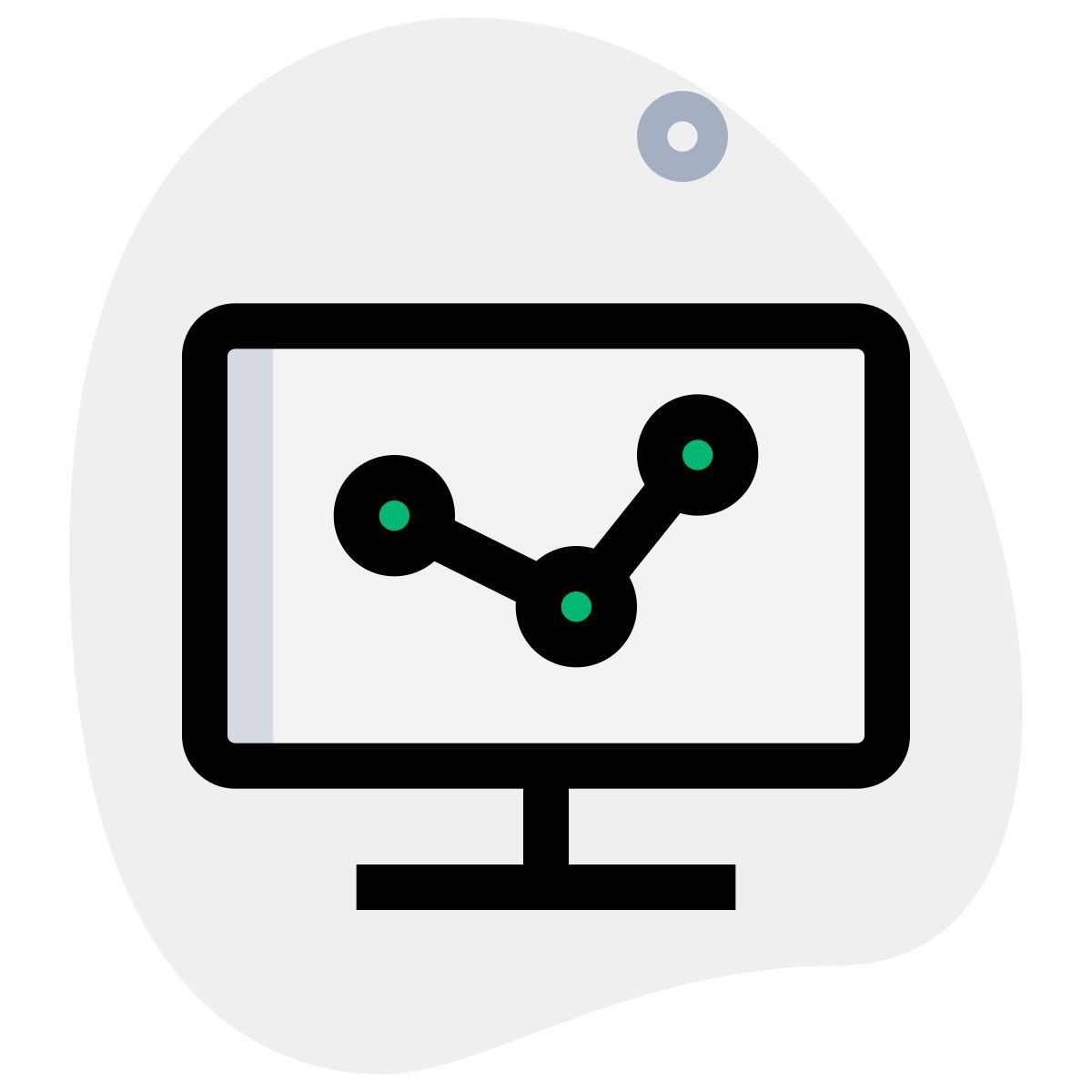 computador com gráfico de linhas icon
