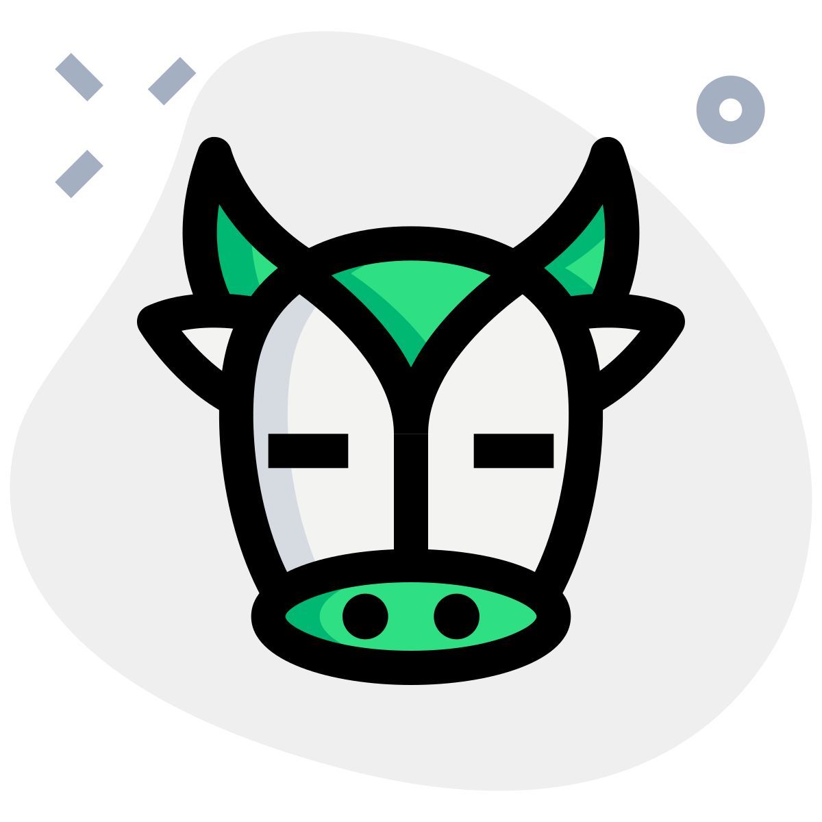 vache aux longues cornes et aux yeux fermés icon