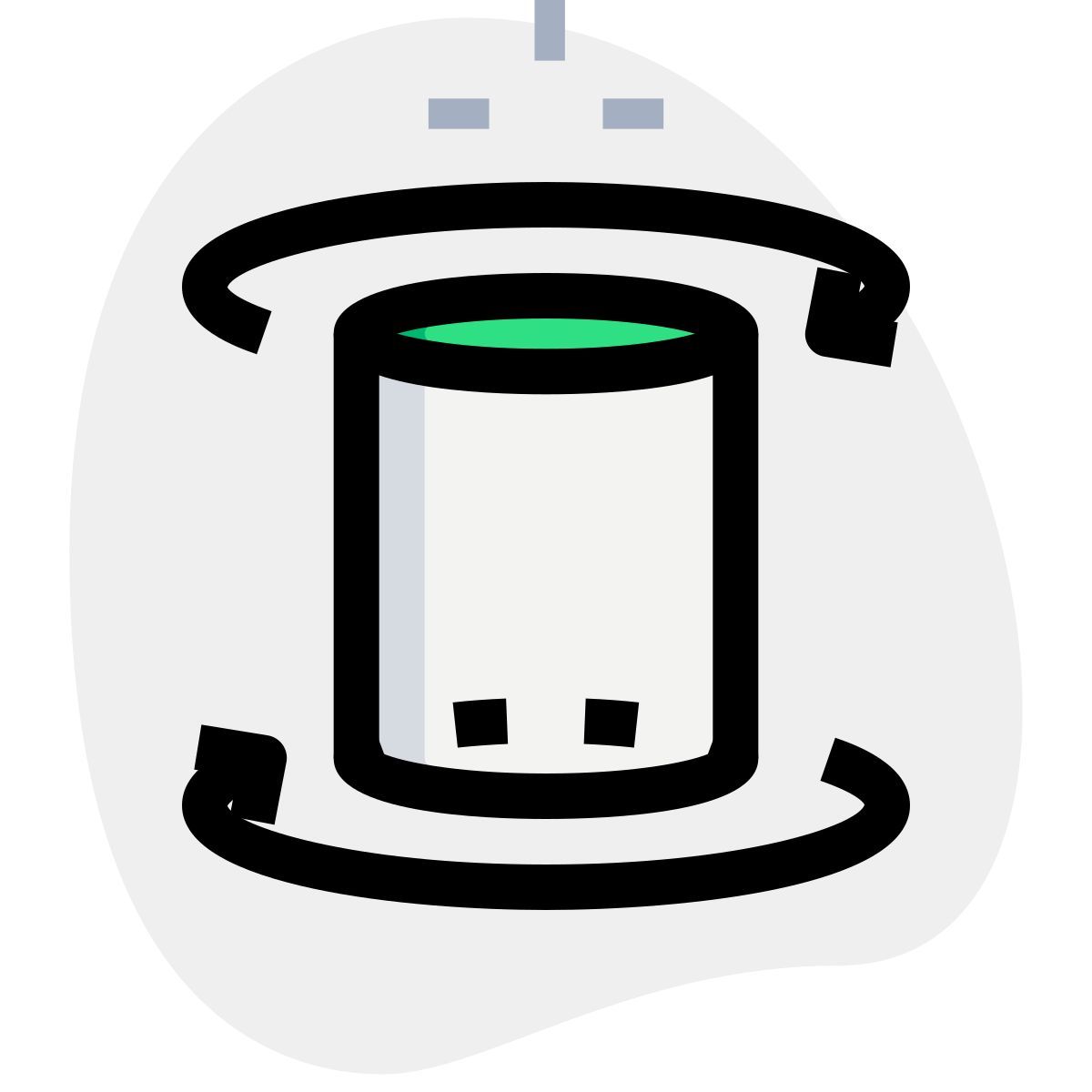 cylindrical model rotating in clockwise motion for faster 3d printing icon
