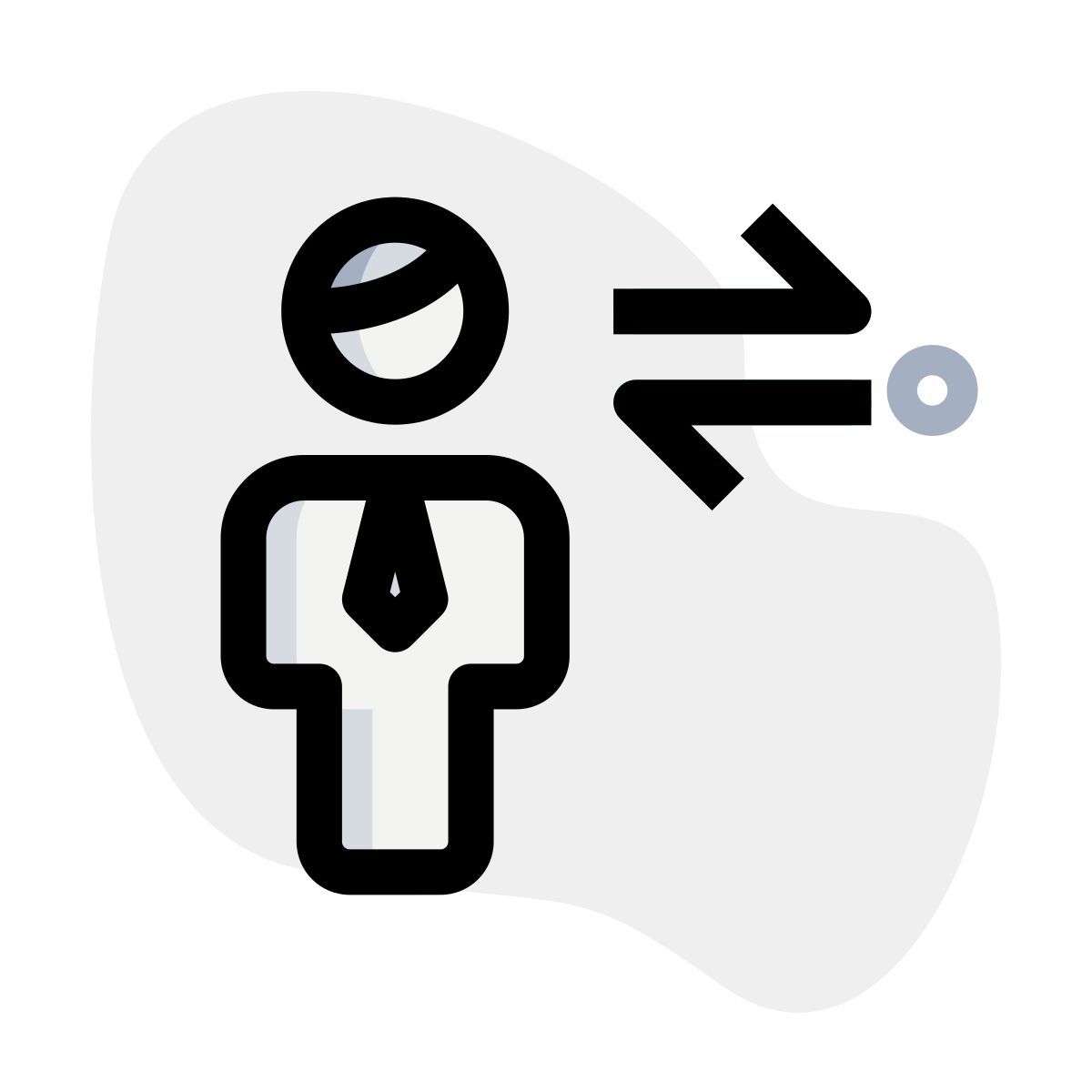 data transfer among the members of the group with opposite arrows icon