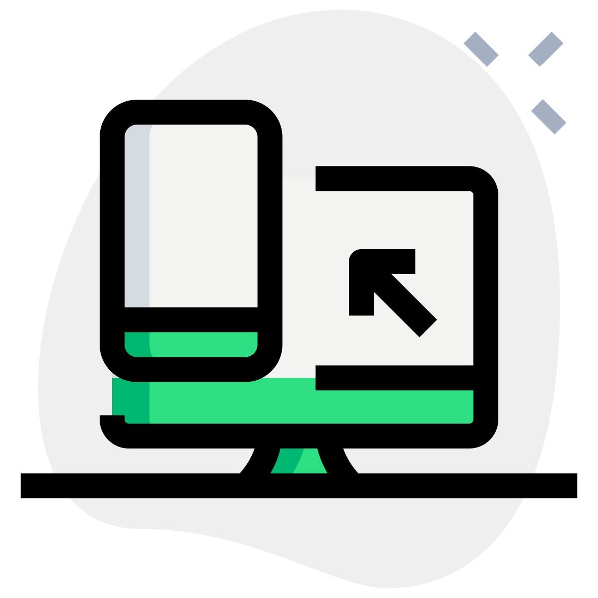 ordinateur vers téléphone icon