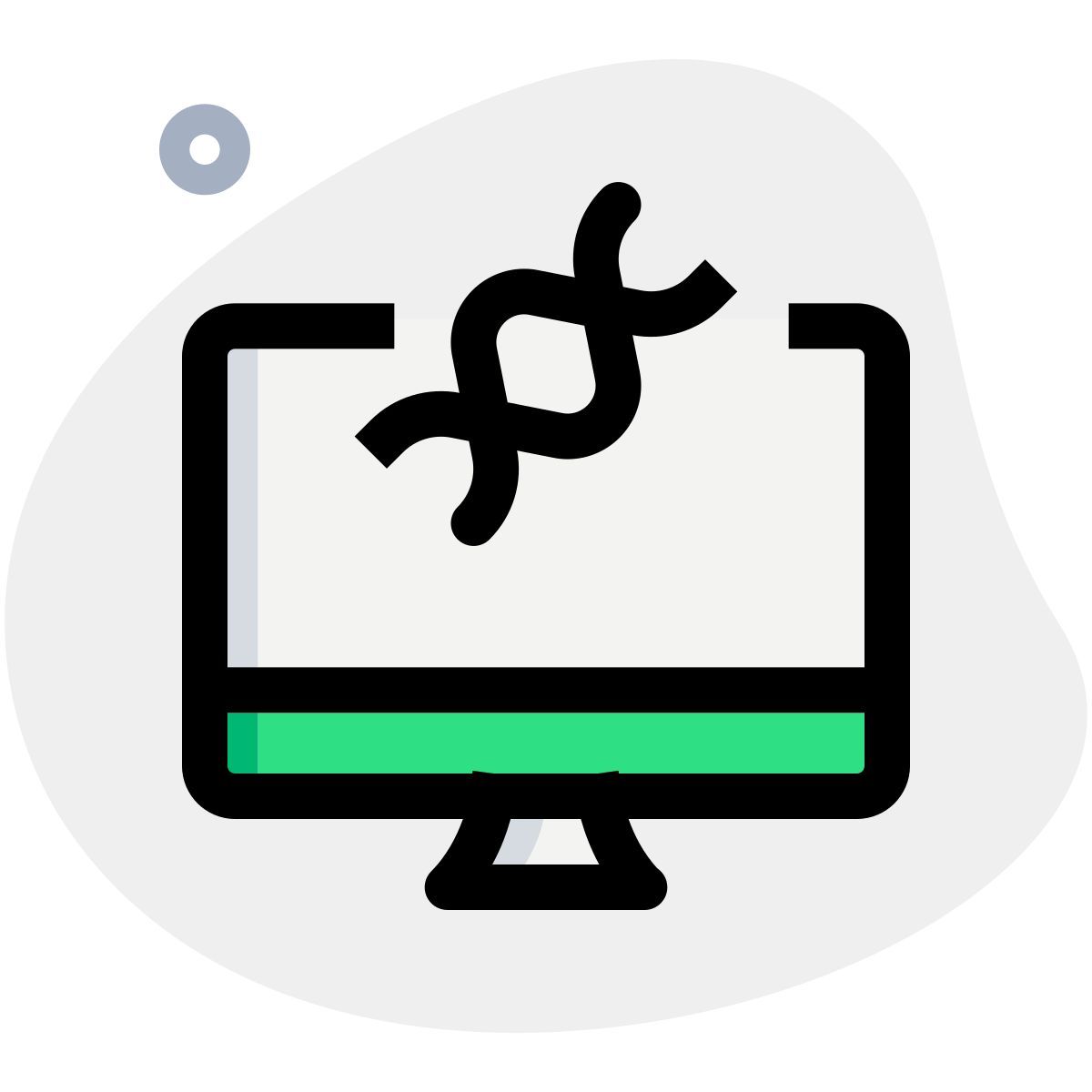 desktop computer with a dna sequencing lab testing software icon