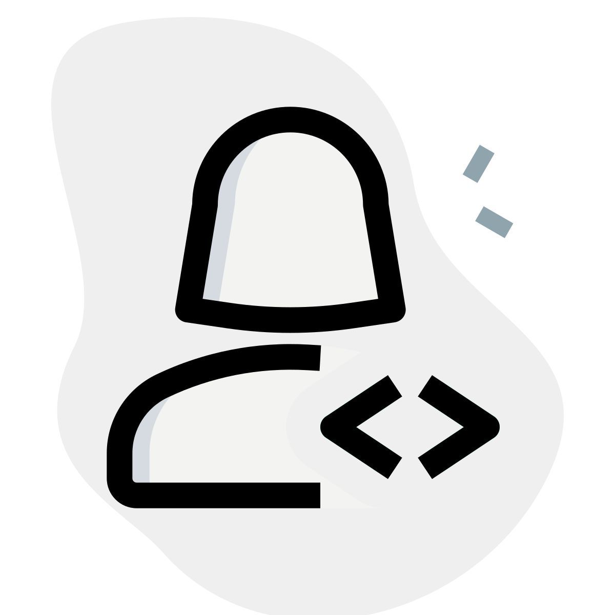 Female user using both left and right arrows for multiple sections icon