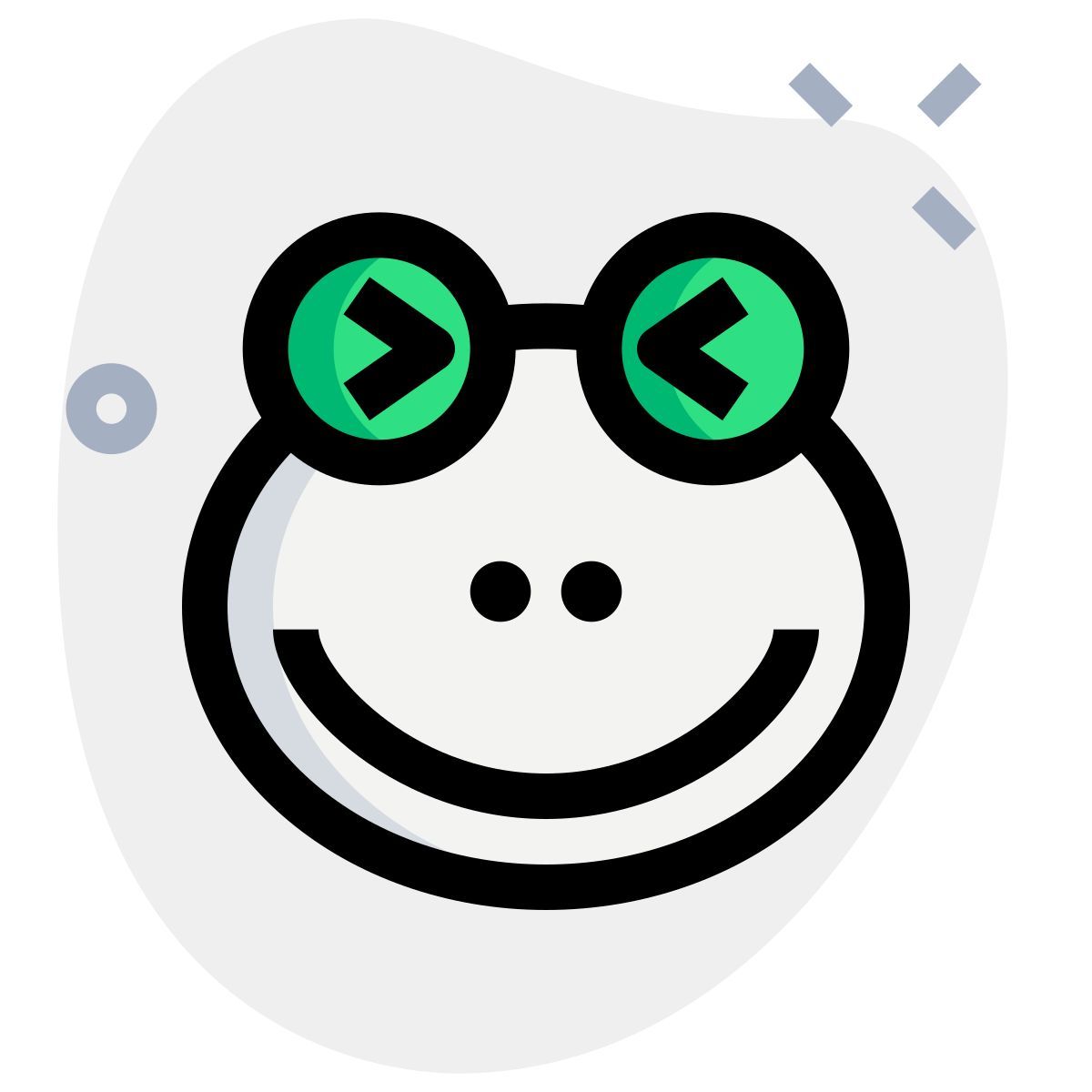 frog squint and grinning eyes emoticon facial expression icon