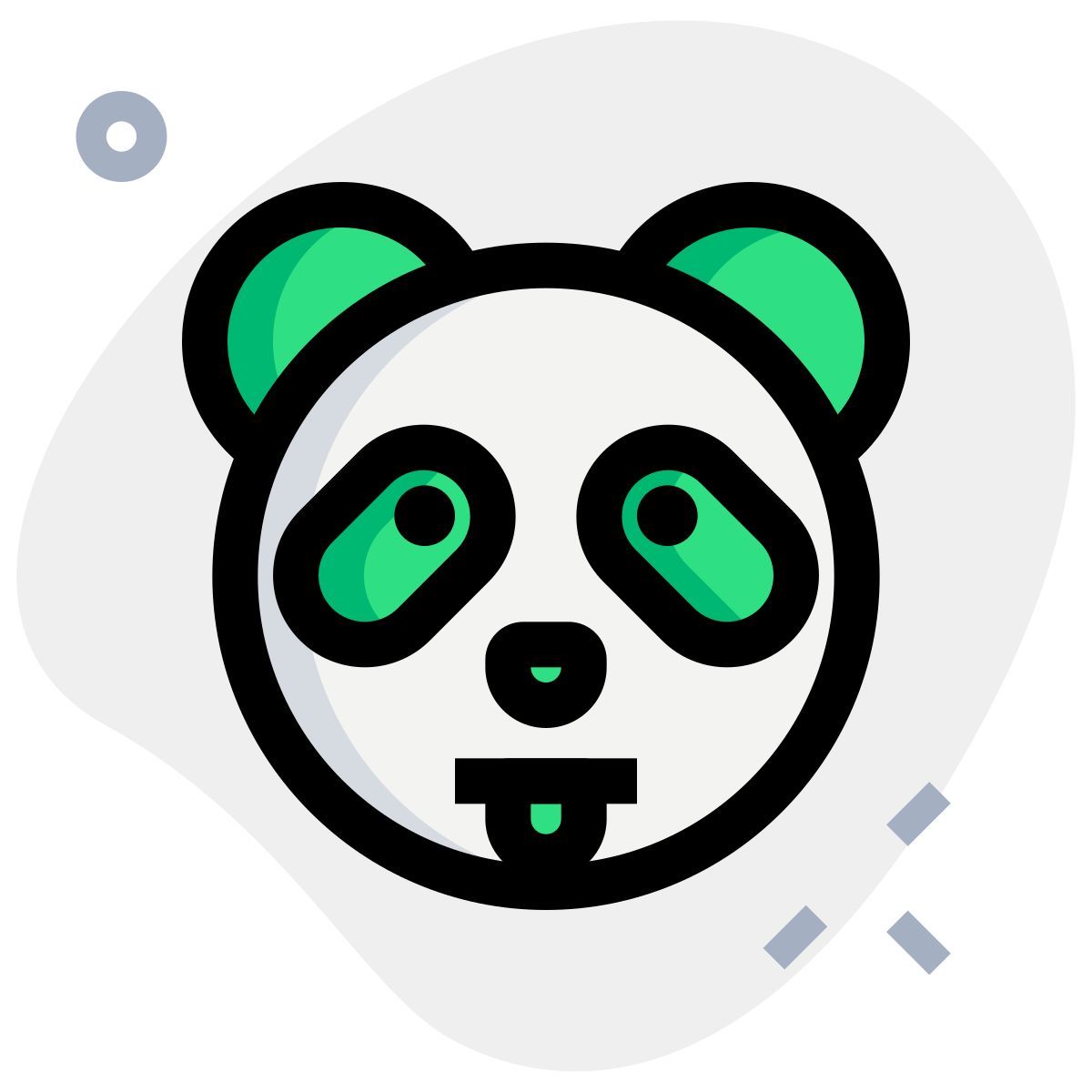 funny panda with tongue out emoji shared on internet icon