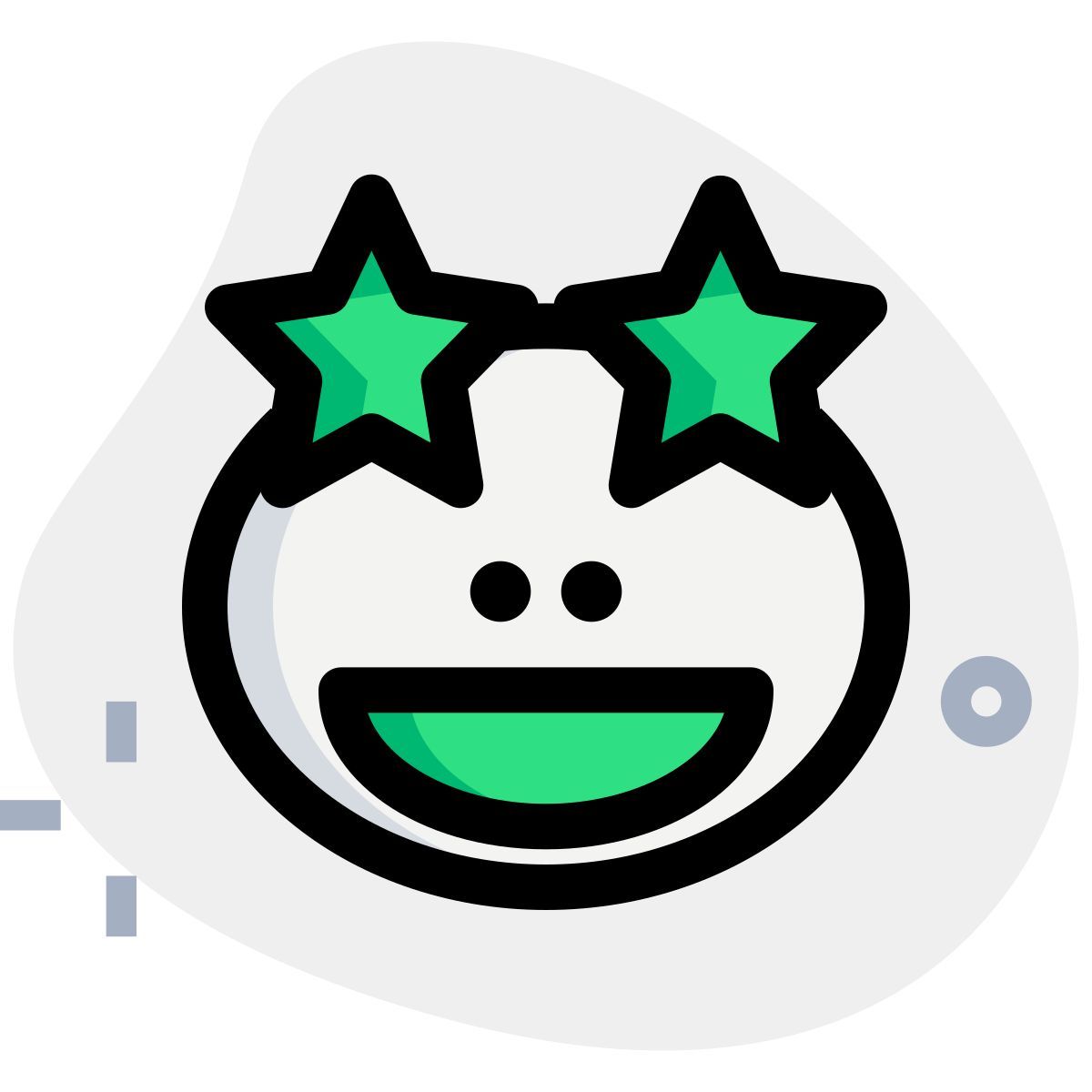 grinning star stuck on eyes of toad emoticon icon