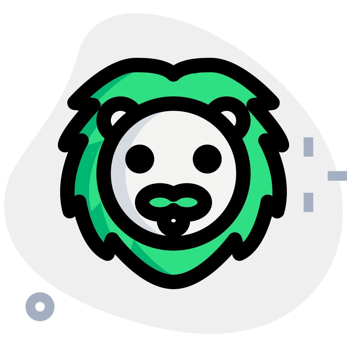 happy smiling lion face with long hair emoji icon