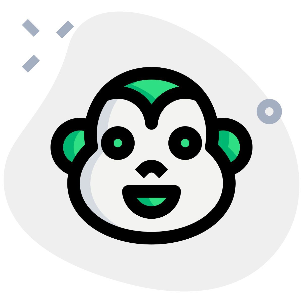 happy smiling monkey face emoji for instant messenger icon