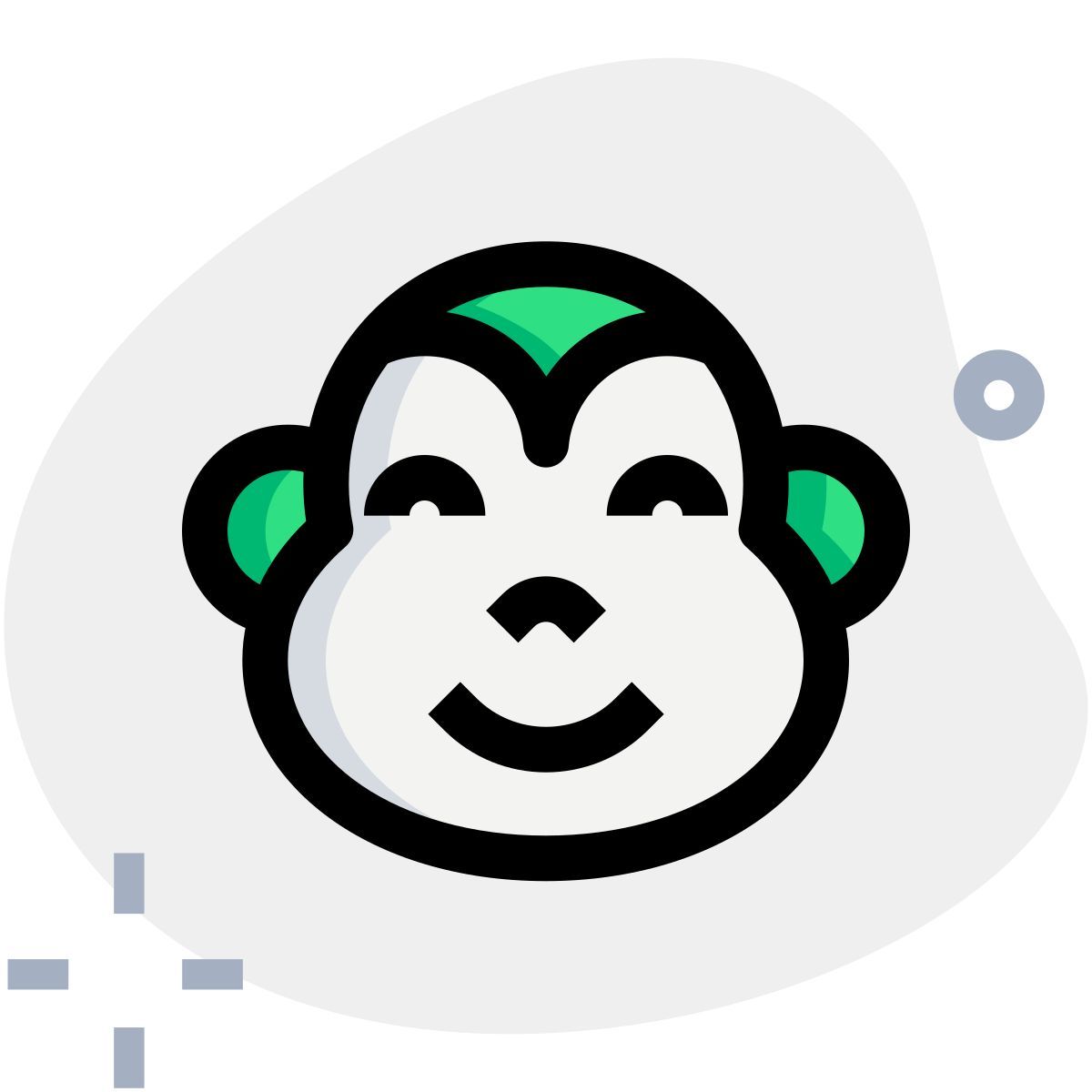 emoji de cara de mono sonriente feliz con los ojos cerrados icon