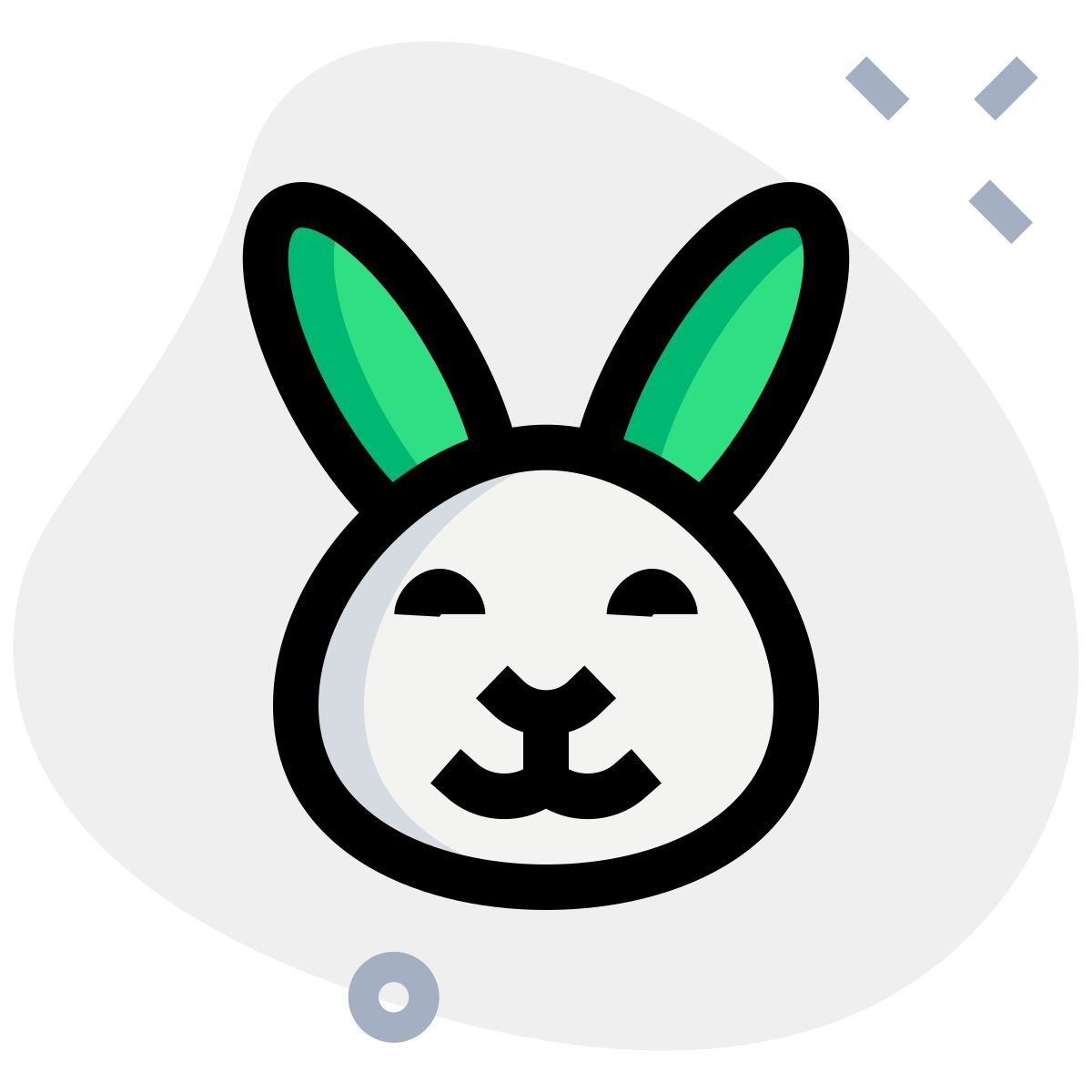 happy smiling rabbit face with eyes closed emoji icon