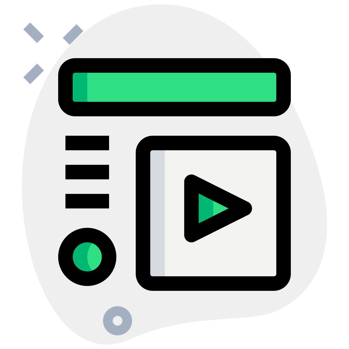 vídeo con texto icon