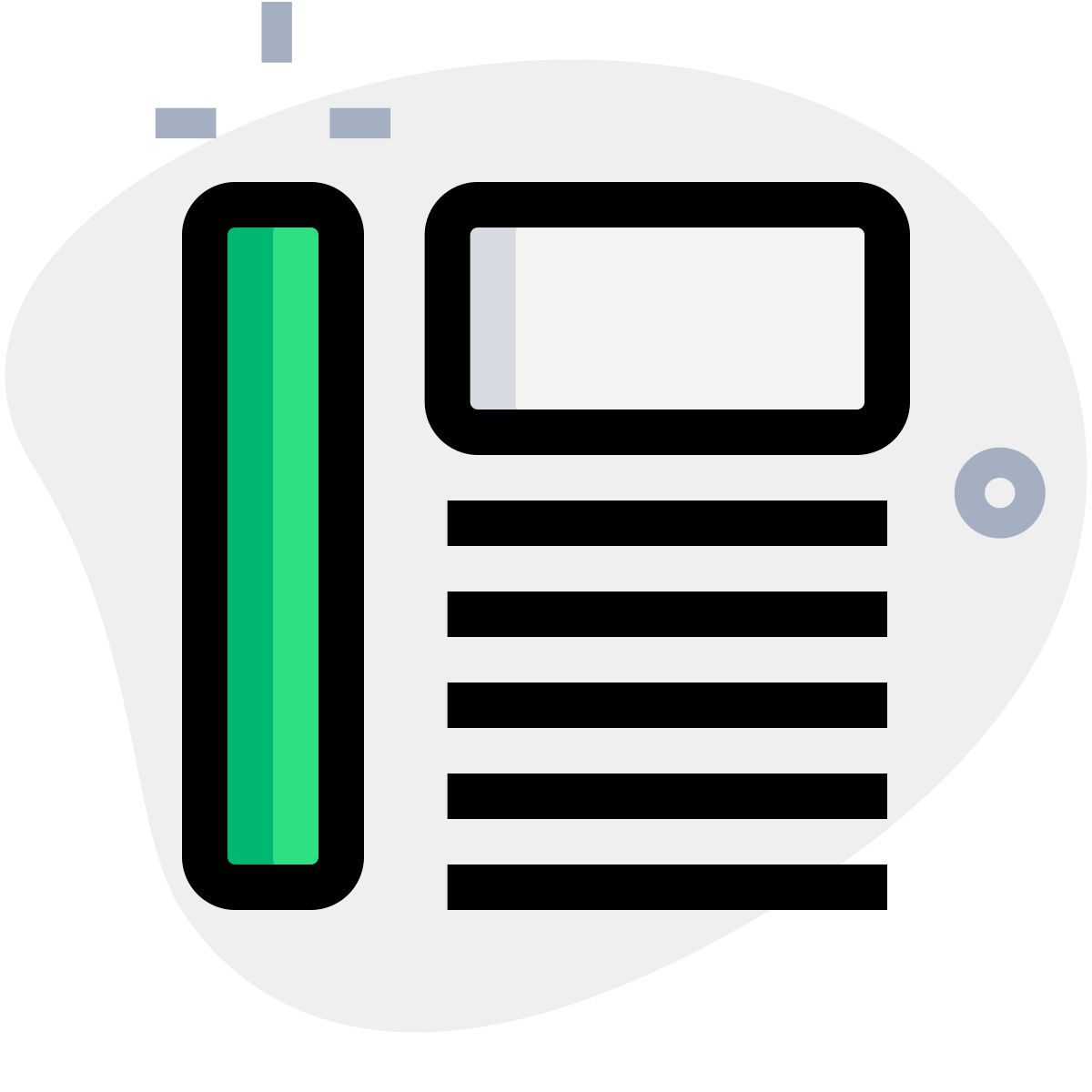 text mit seitenleiste icon