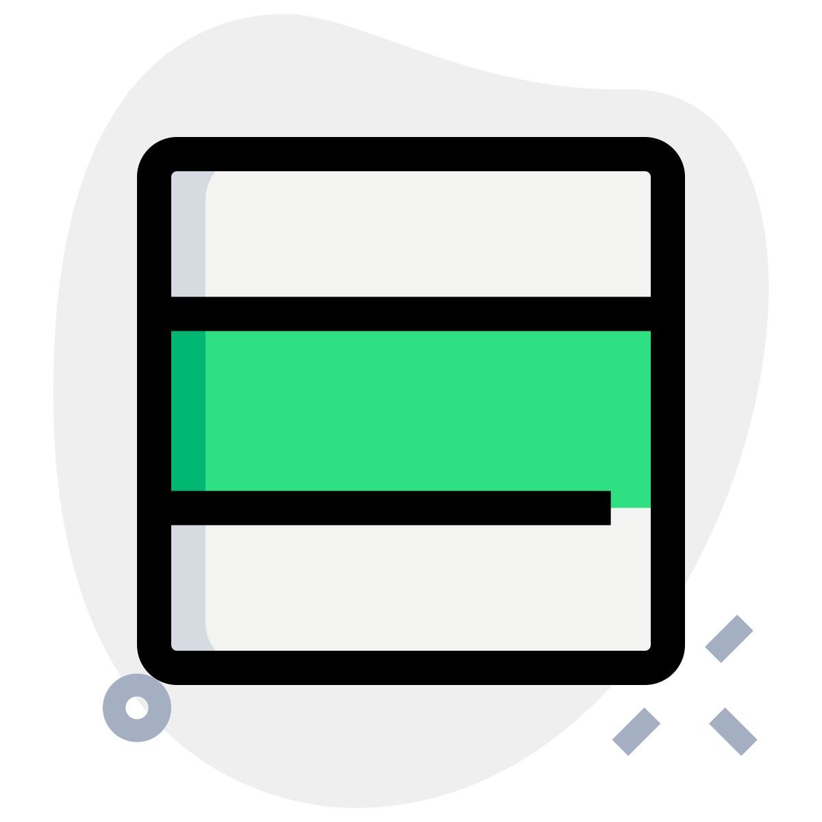 table with three rows icon