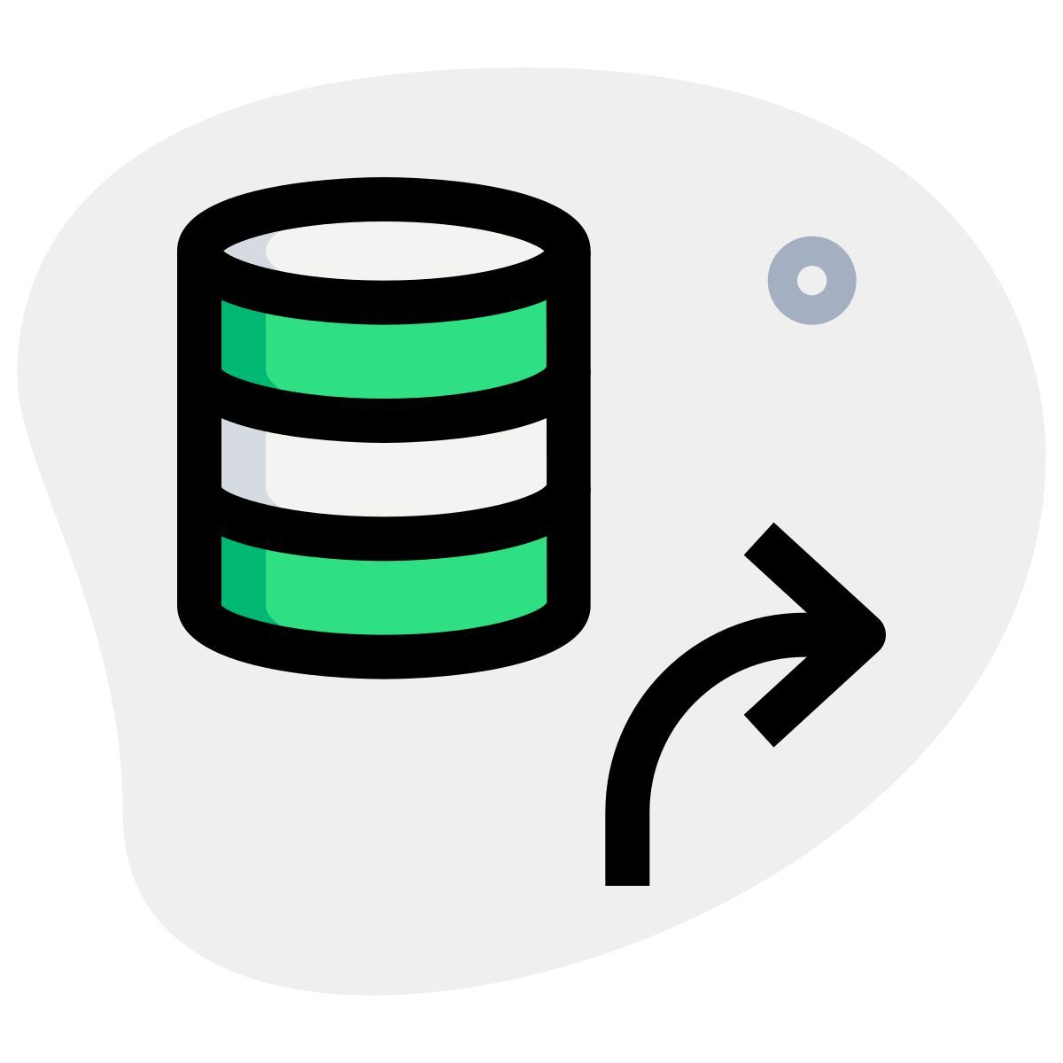 database forwarding technology icon