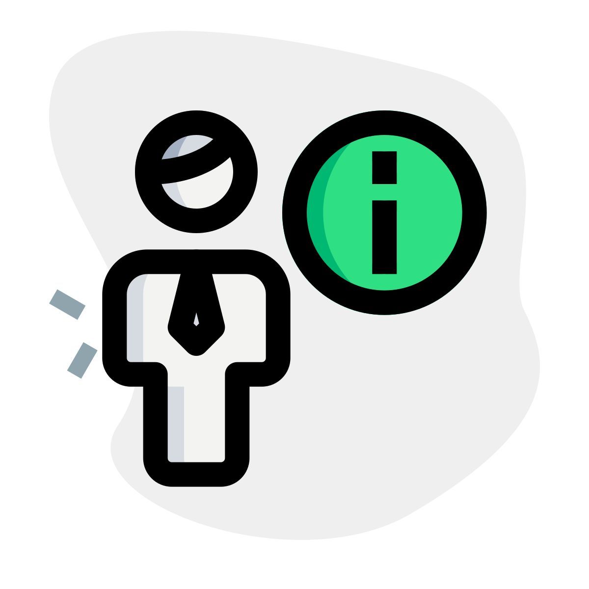 information of a large company messenger with i button icon