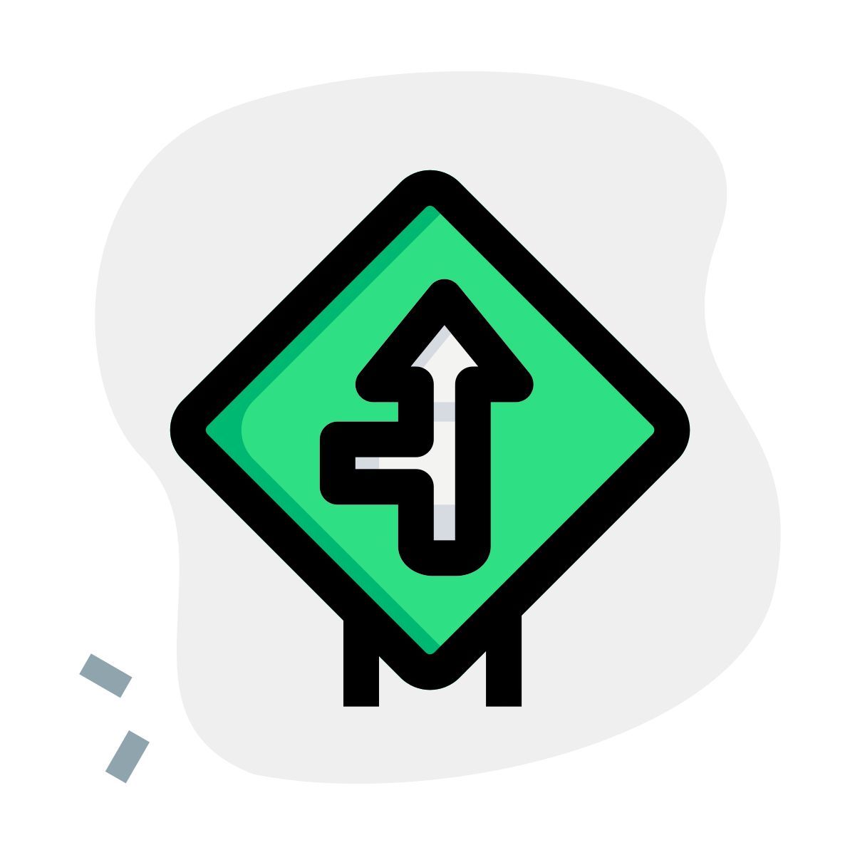 incrocio stradale sul lato sinistro icon