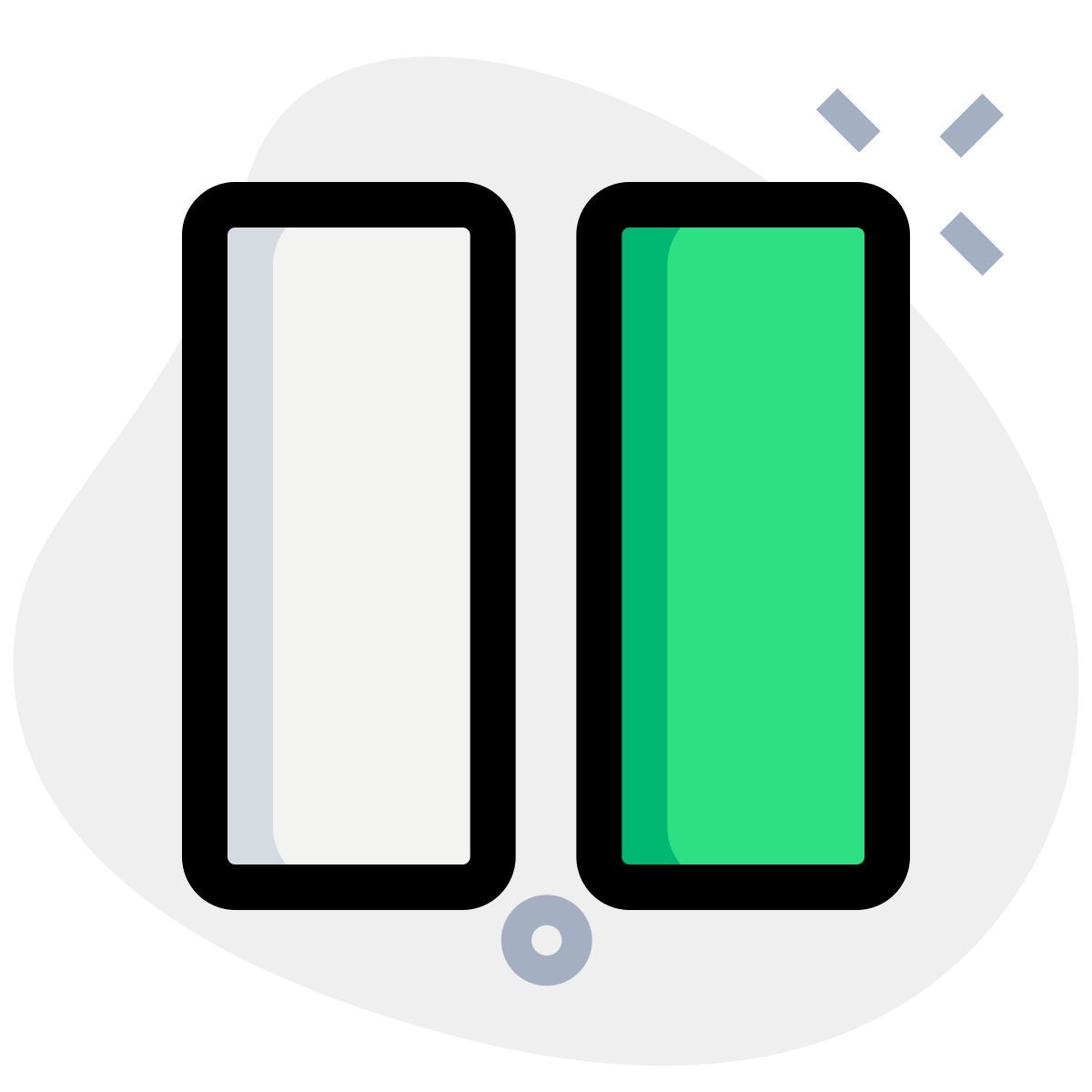 외부 대형 수직 그리드 상자 프레임 열 레이아웃 그리드 녹색 tal revivo icon