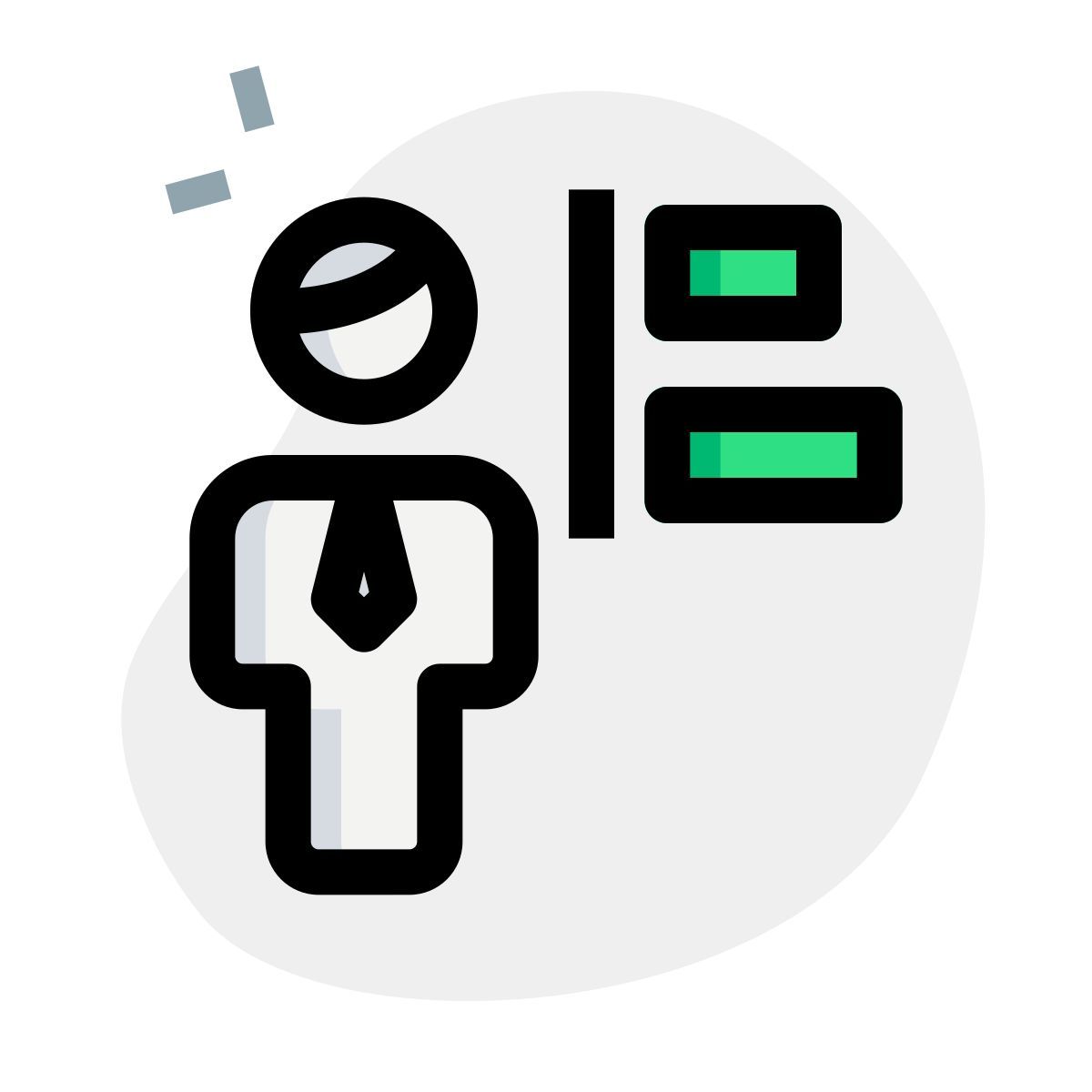 left alignment of a word document for an businessman to adjust icon