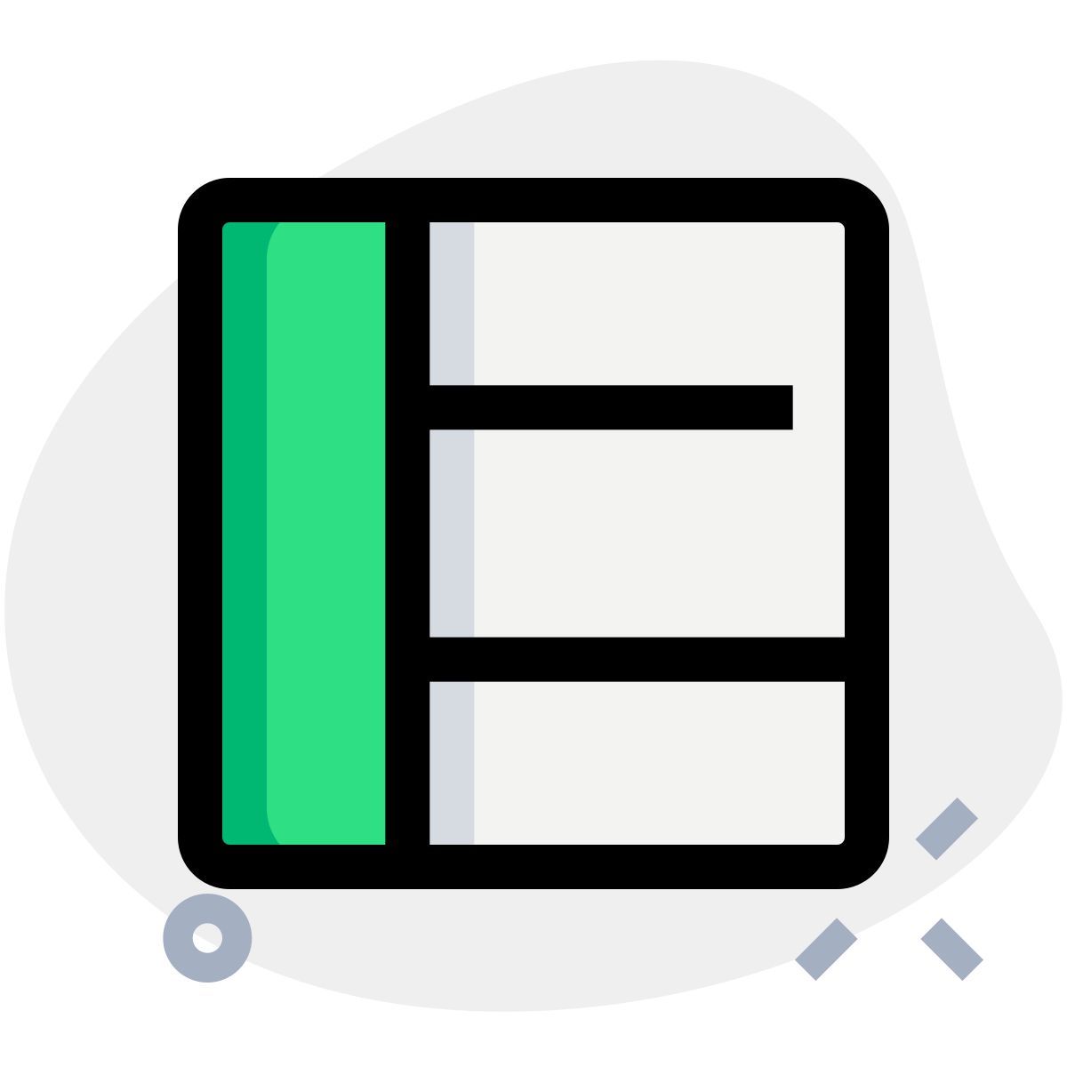 three rows table icon