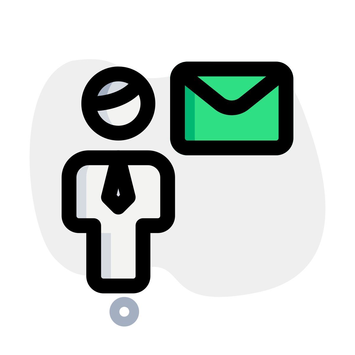 mail send to businessman from company server icon
