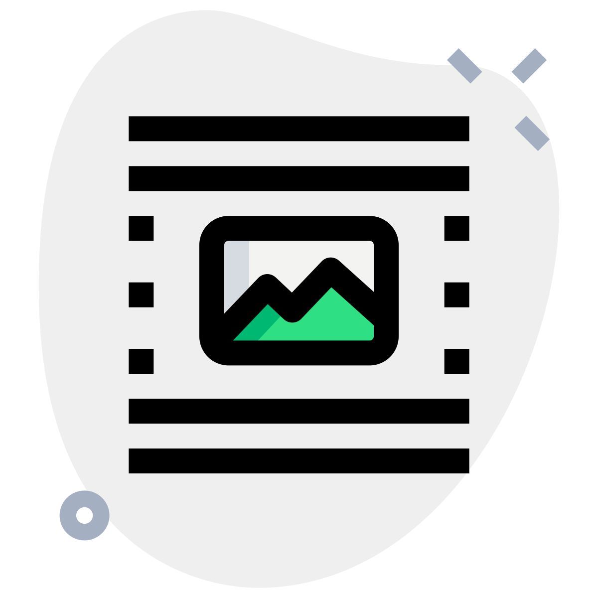 middle center image document page layout setting button icon