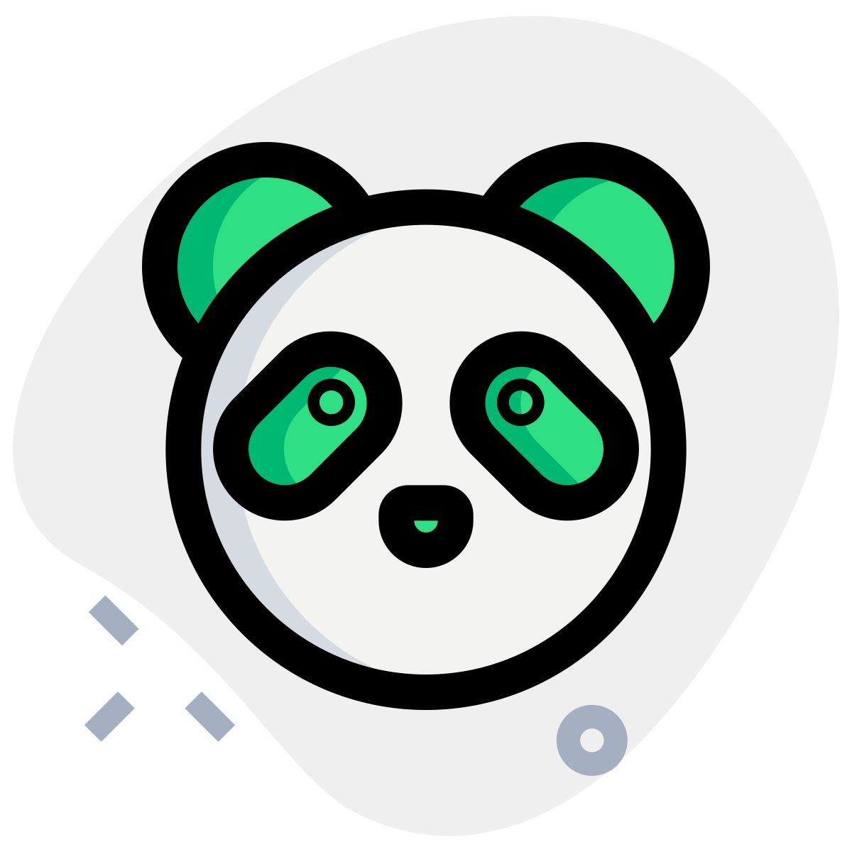 mouthless panda emoji pictorial representation send on messenger icon