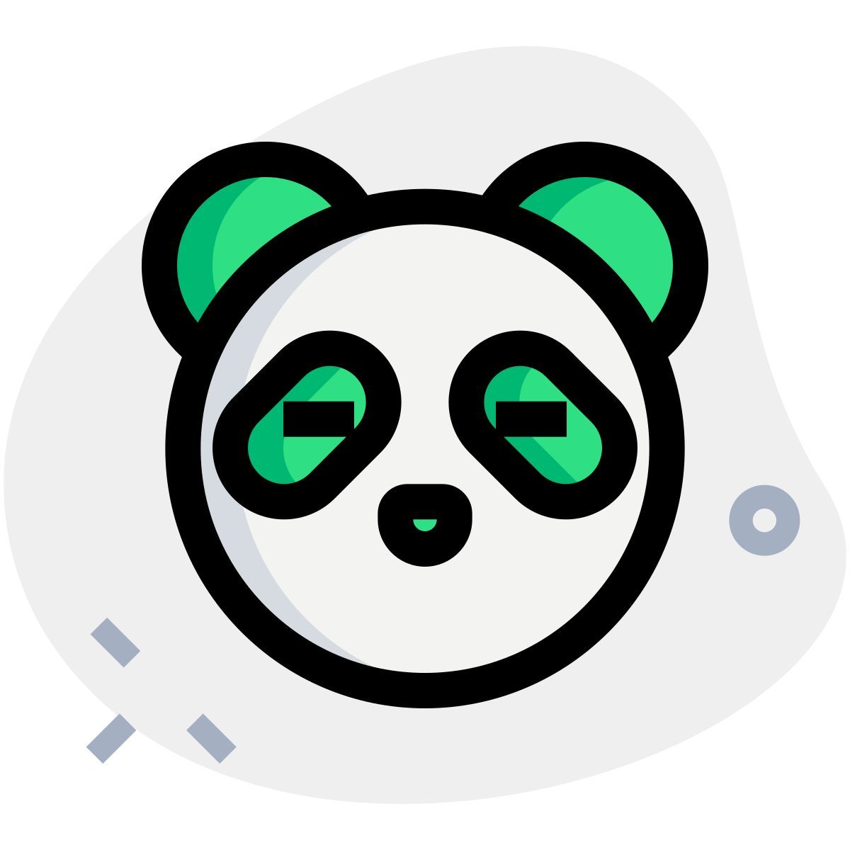 mouthless panda with big eyes emoji for chat message icon