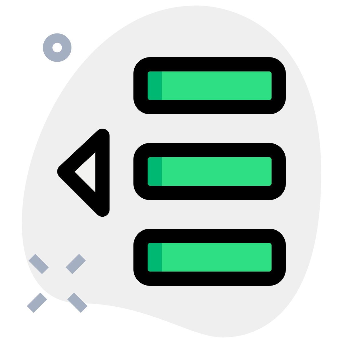 move document list object left direction margin line icon