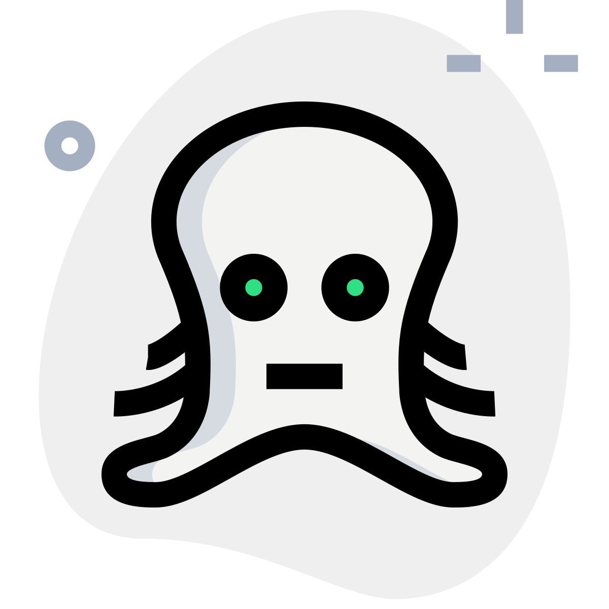neutral octopus face emoji with flat mouth expression icon