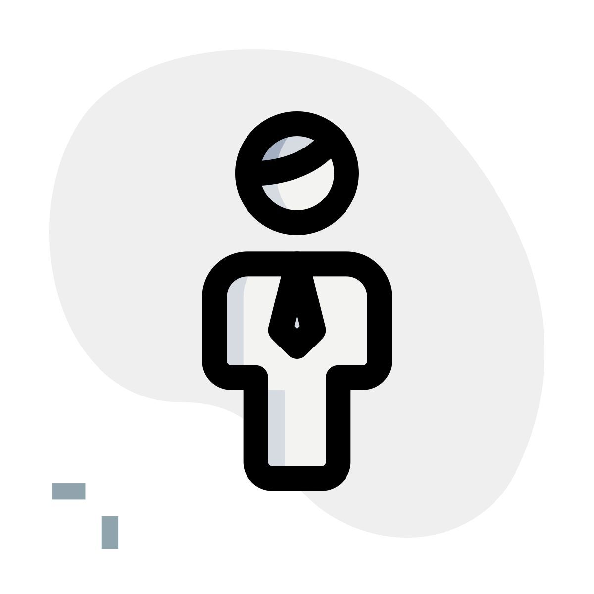 neutral portrait of stickman as an businessman icon