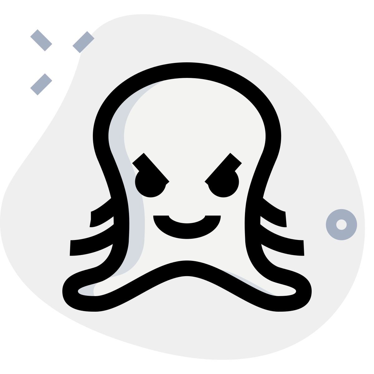 octopus pouting facial expression emoticon shared on messenger icon